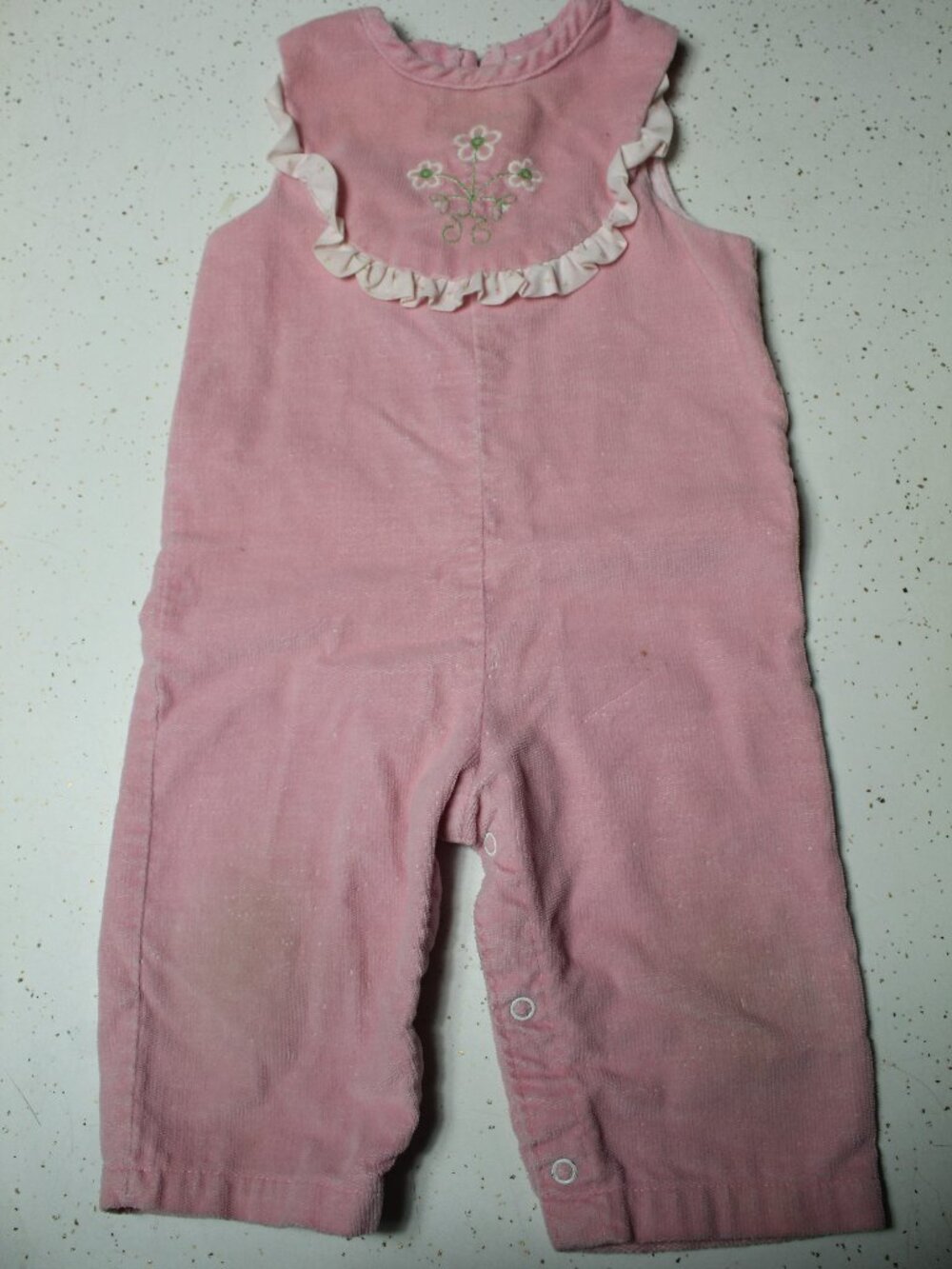 Vintage Pink Infant Baby Girl Health-tex One Peace overalls 18 months